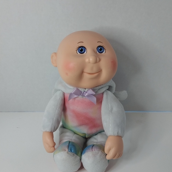 Cabbage Patch Baby Doll White Tie Dye Bunny Bald - Picture 2 of 8